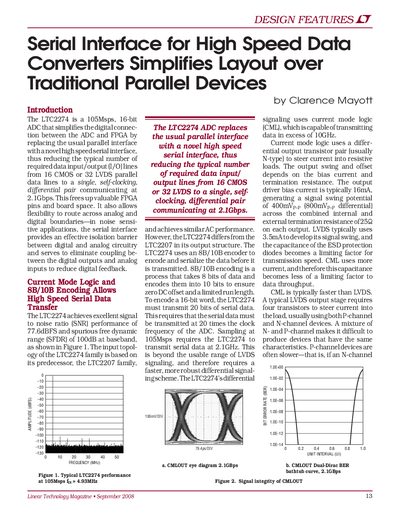 Linear Technology LTC2274 16-bit ADC Datasheet