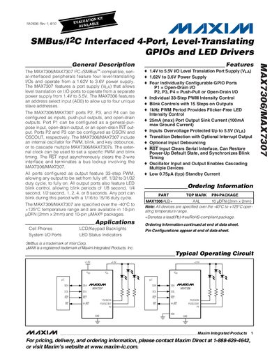 Maxim MAX7306/MAX7307 Datasheet - cover page
