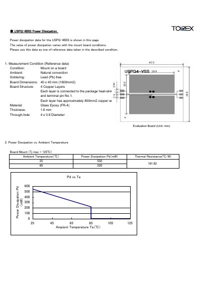 USPQ-4B03 Power Dissipation Datasheet - cover page