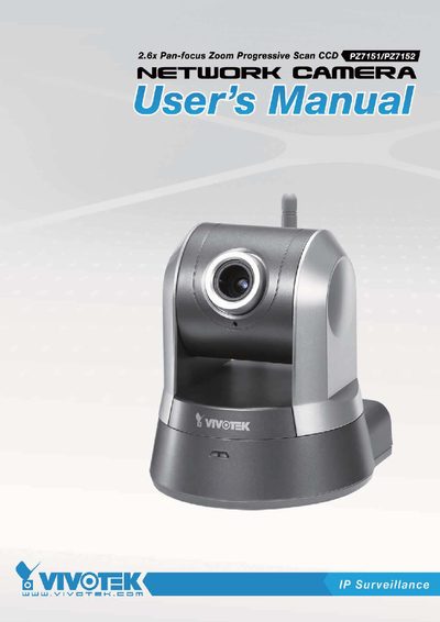 VIVOTEK PZ7151/PZ7152 Network Camera User Manual - cover page