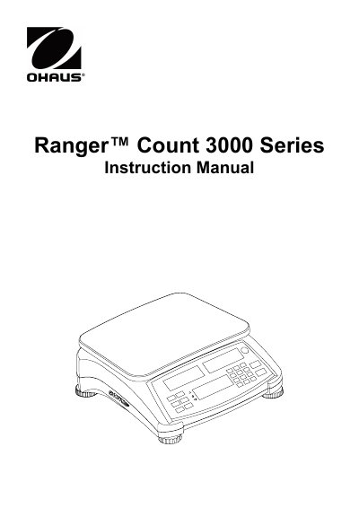 Ohaus Ranger Count 3000 Series Instruction Manual - cover page
