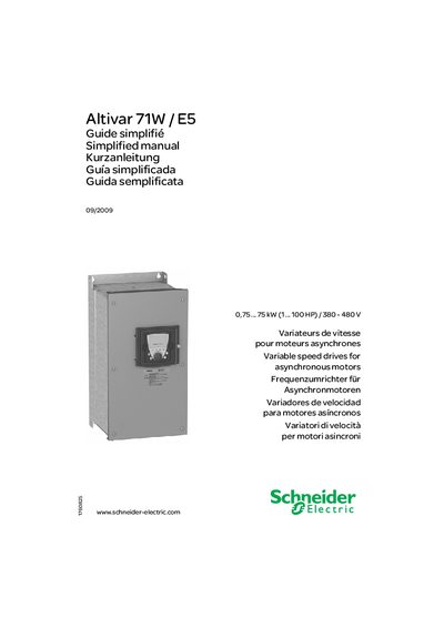 Schneider Electric Altivar 71W/E5 User Manual - cover page