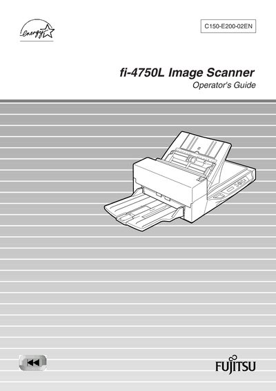 Fujitsu fi-4750L Image Scanner Operator's Guide - cover page