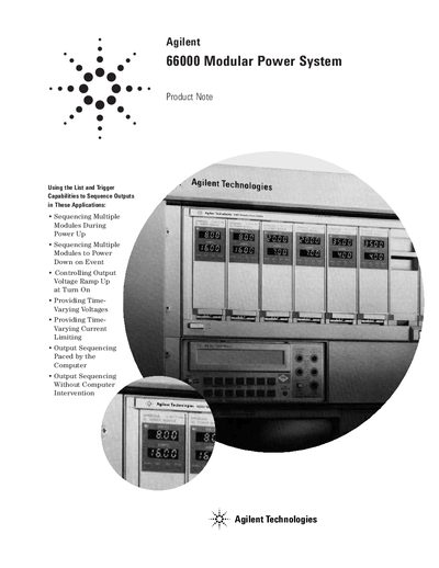Agilent 66000 Modular Power System Application Note - cover page