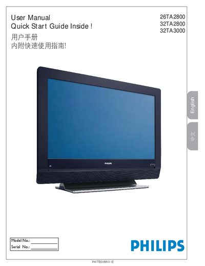 Philips 26TA2800 / 32TA2800 / 32TA3000 TV User Manual