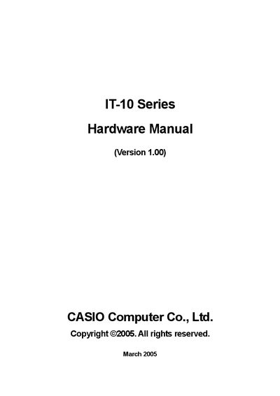 CASIO IT-10 Series Hardware Manual (Version 1.00)
