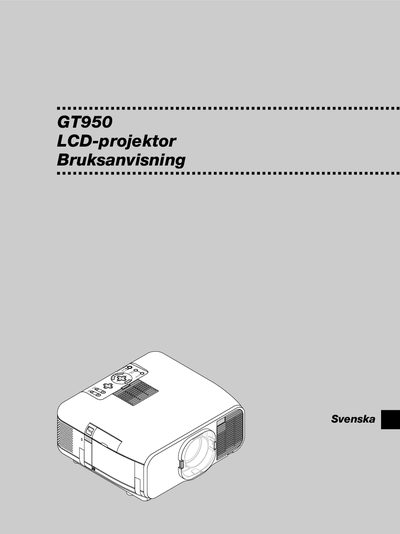 NEC GT950 Projector User Manual - cover page