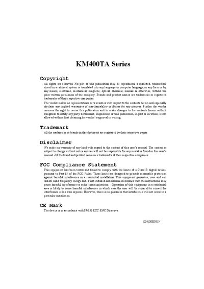 KX400-8XV Series Guide - cover page