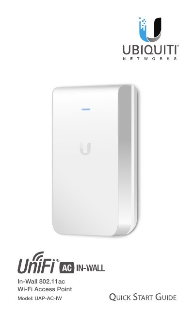 Ubiquiti Networks UAP-AC-IW Installation Guide - cover page