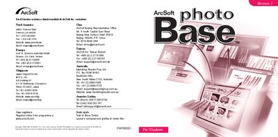 ArcSoft PhotoBase Quick Start Guide - cover page