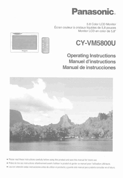 Panasonic CY-VM5800U Color LCD Monitor Operating Instructions - cover page