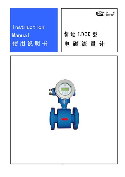 Ziyi LDCK Electromagnetic Flow Meter Instruction Manual - cover page