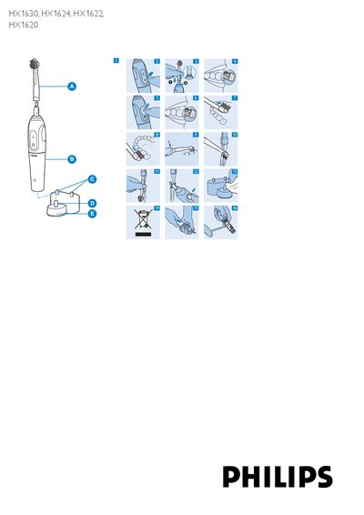 Philips HX1630 HX1624 HX1622 HX1620 Electric Toothbrush User Manual - cover page