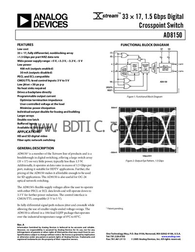 Analog Devices AD8150 Datasheet - cover page