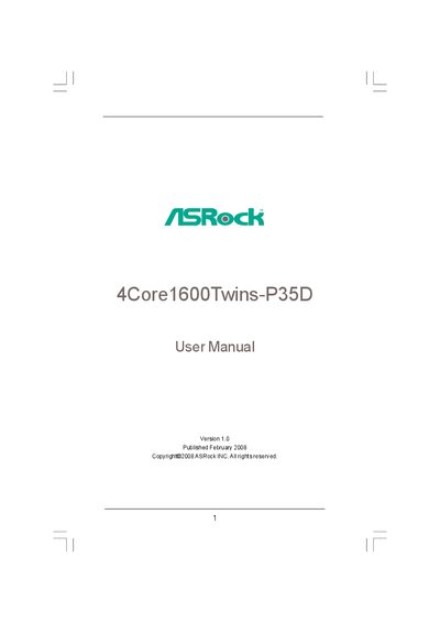 ASRock 4Core1600Twins-P35D Guide