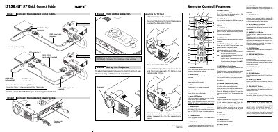 NEC LT158 Quick Connect Guide