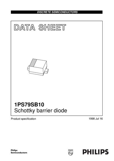 Philips 1PS79SB10 Schottky Barrier Diode Datasheet