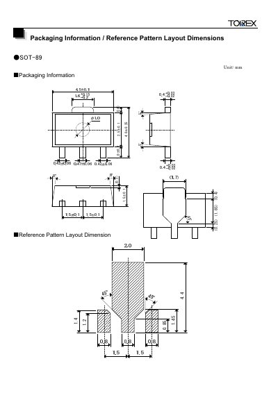 TOREX SOT-89 Manual - cover page