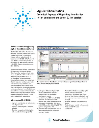 Agilent ChemStation - Technical Aspects of Upgrading from Earlier 16-bit Versions to the Latest 32-bit Version Manual - cover page