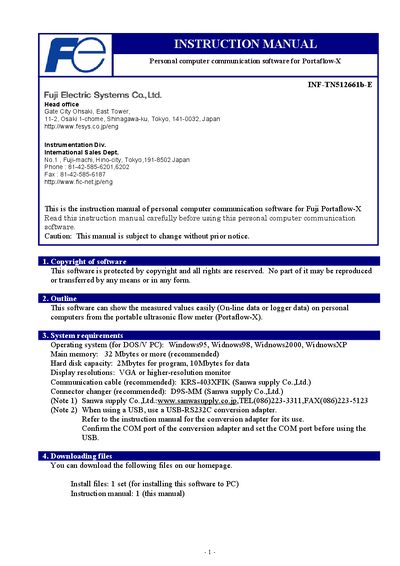 Fuji Electric INF-TN512661b-E User Manual - cover page