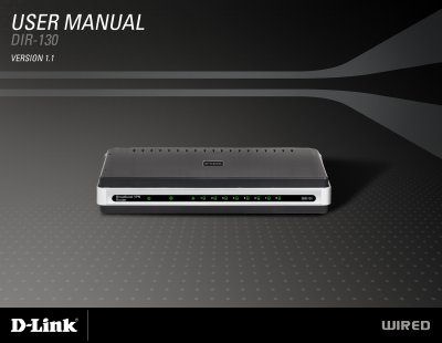 D-Link DIR-130 Router User Manual - cover page