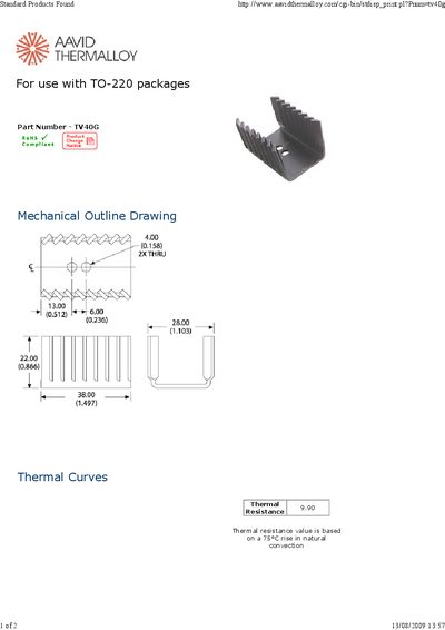 AAVID THERMALLOY TO-220 packages Manual(1) - cover page