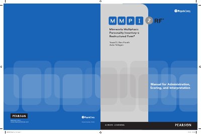 University of Minnesota MMPI-2-RF User Manual for Administration, Scoring, and Interpretation - cover page