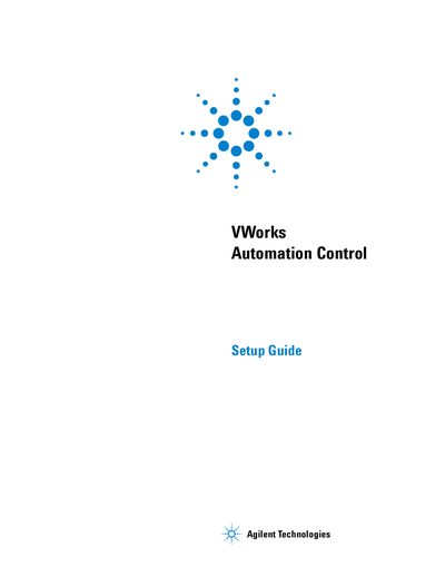 Agilent Technologies VWorks Automation Control Setup Guide(1)(1) - cover page
