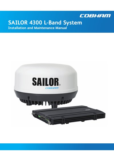 Thrane & Thrane SAILOR 4300 L-Band System Installation and Maintenance Manual - cover page