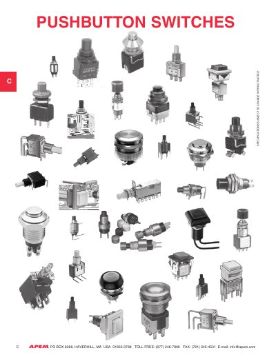APEM Pushbutton Switches Series Product Leaflet - cover page