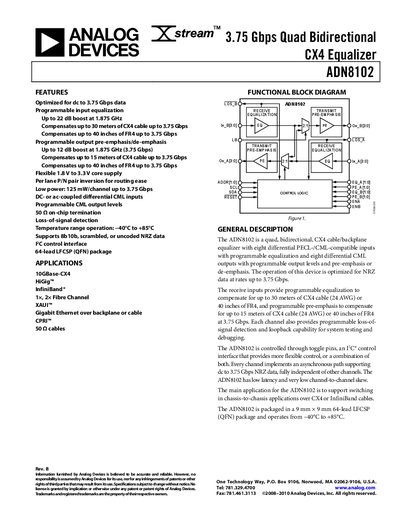 Analog Devices ADN8102 Datasheet - cover page