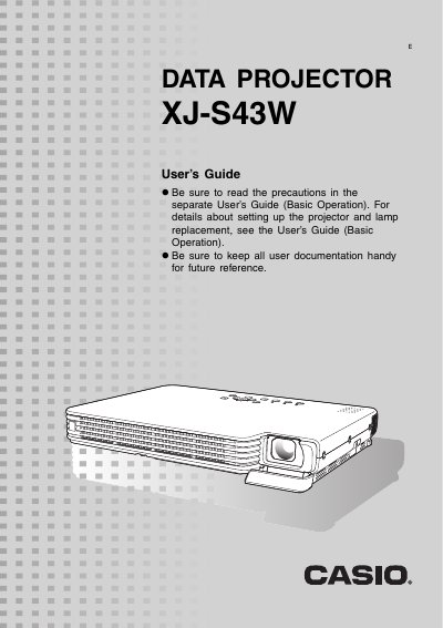 Casio XJ-S43W Projector User's Guide - cover page