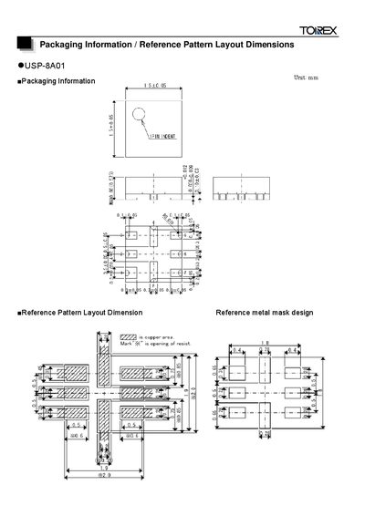 Torex USP-8A01 Datasheet - cover page