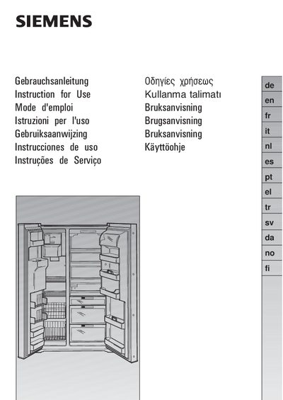 Siemens Refrigerator User Manual - cover page