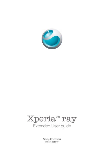 Sony Ericsson Xperia ray User Manual - cover page