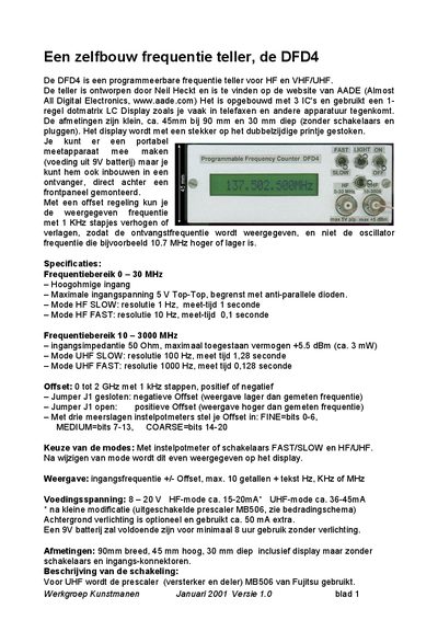Neil Heckt DFD4 Frequency Counter User Manual - cover page