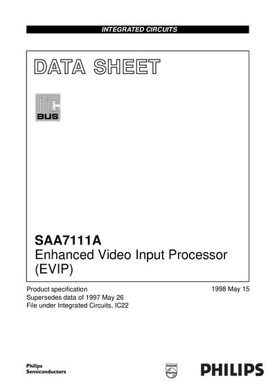 Philips SAA7111A Enhanced Video Input Processor Datasheet - cover page