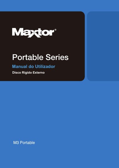 Maxtor M3 Portable External Hard Drive User Manual - cover page