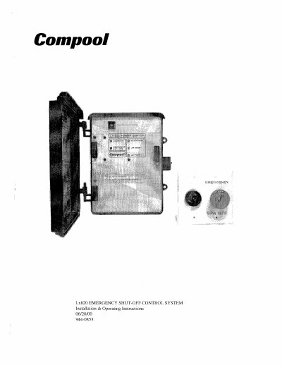 Compool LX-820 Emergency Shut-Off Control System Installation & Operating Instructions - cover page