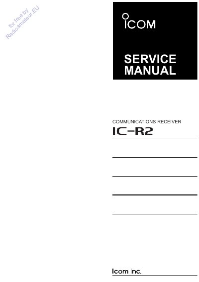 ICOM IC-R2 Communications Receiver Service Manual - cover page