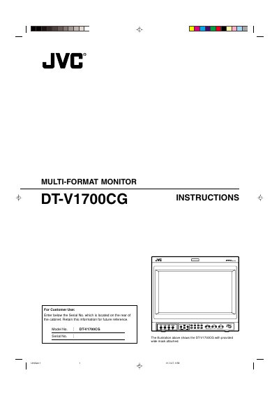 JVC DT-V1700CG Multi-Format Monitor User Manual