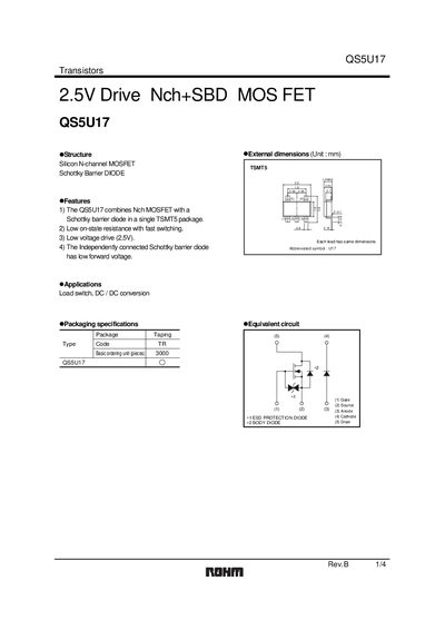 Rohm QS5U17 Datasheet - cover page