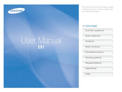 Samsung EX1 Camera User Manual