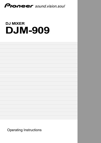 Pioneer DJM-909 Mixer Operating Instructions - cover page