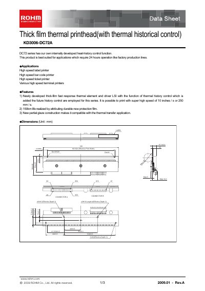 ROHM KD3006-DC72A Datasheet - cover page