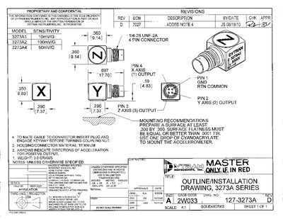 DYTRAN 127-3273A OUTLINE/INSTALLATION DRAWING(2) - cover page