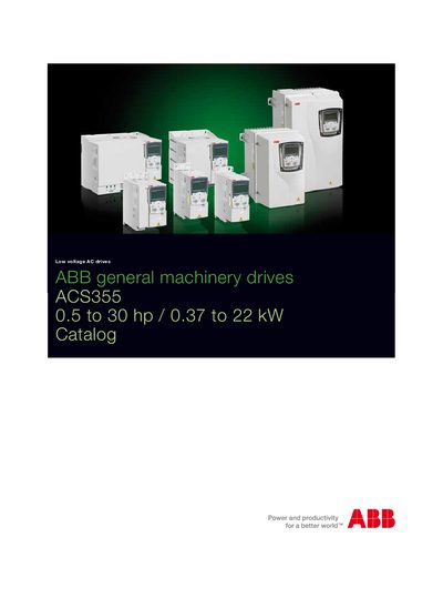 ABB ACS355 General Machinery Drives Catalog - cover page