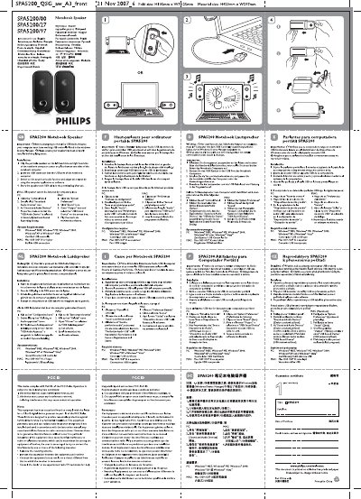 Philips SPA5200/27 Notebook Speaker User Manual - cover page