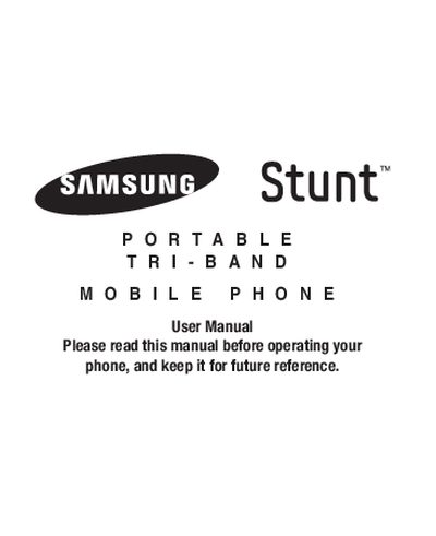 Samsung Portable Tri-Band Mobile Phone User Manual - cover page