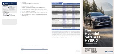 Hyundai Santa Fe Hybrid Quick Reference Guide - cover page